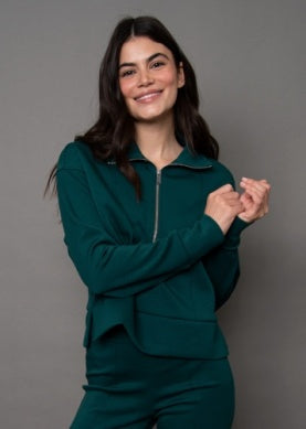 Mayura Signature 1/2 Zip- Dark Green