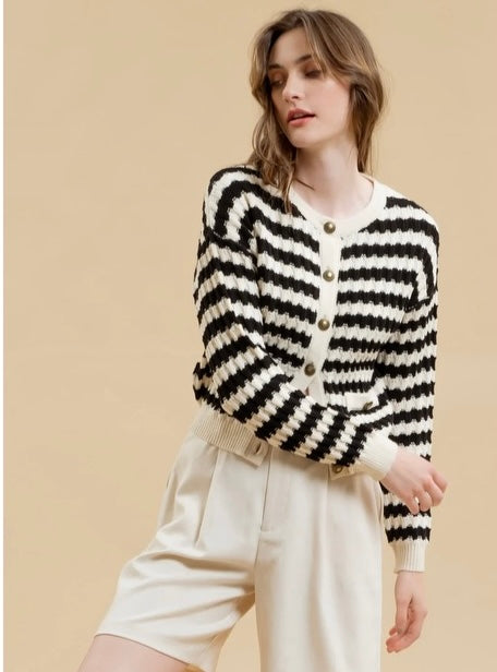 Regan Striped Cardigan