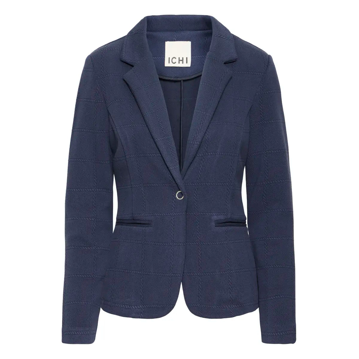 Janet Navy Check Blazer