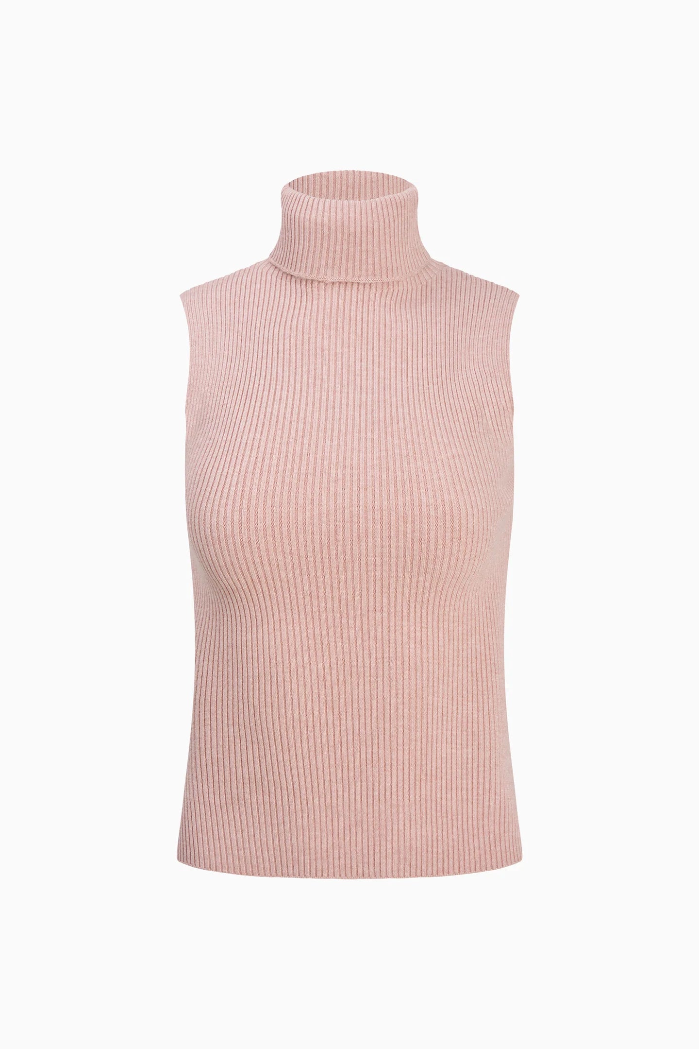 Mercy Sleeveless Turtleneck Tank- Pink