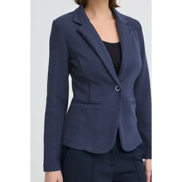 Janet Navy Check Blazer