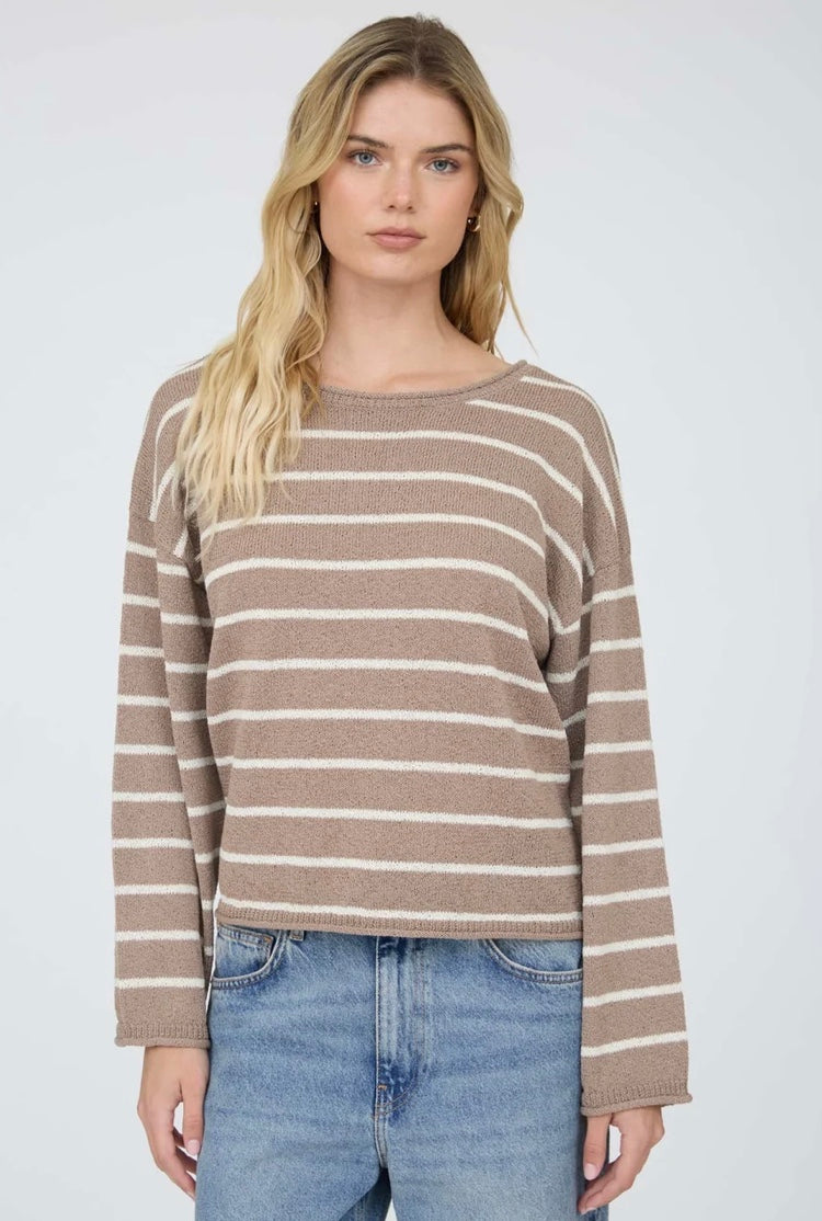 Ava Stripe Sweater- Chocolate Mocha