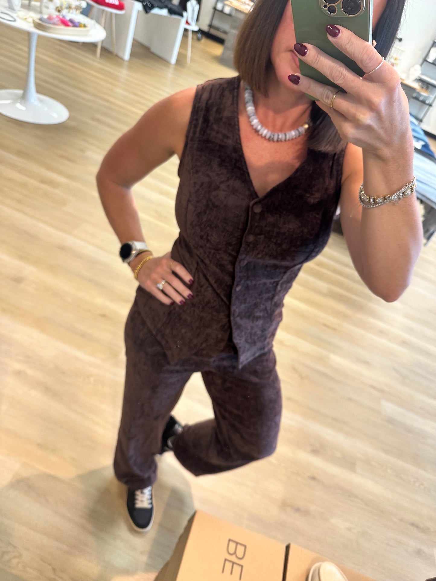 Hadley Brushed Velvet Vest
