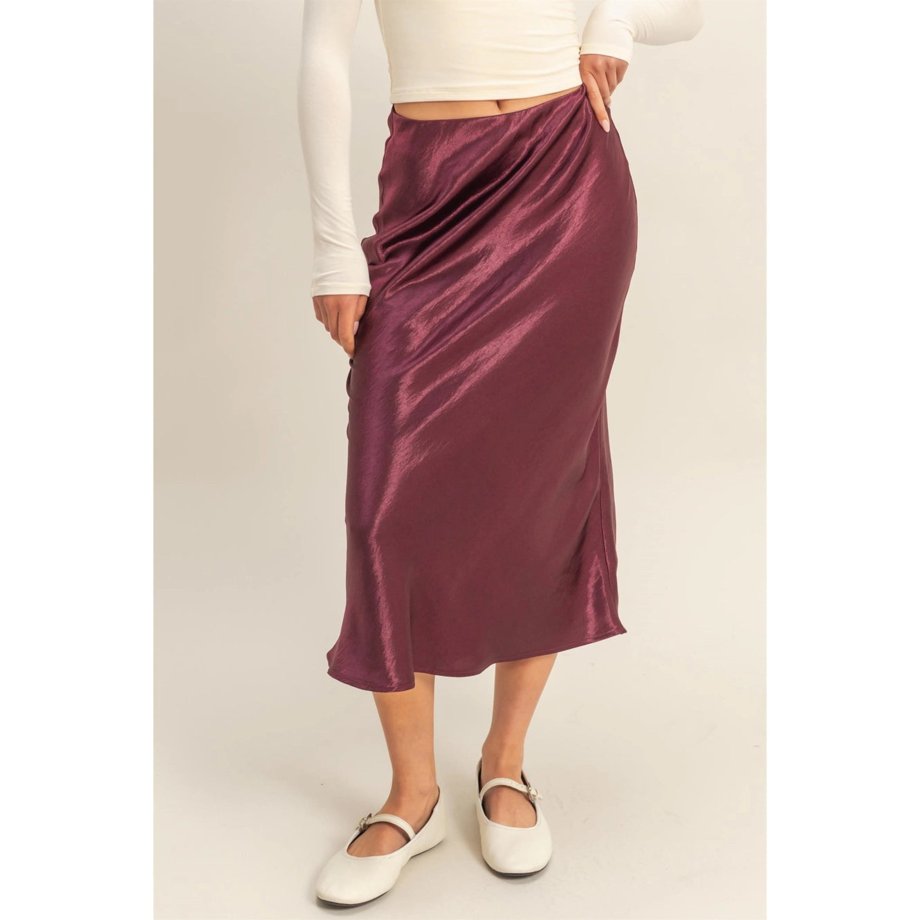 Lilian Satin A-Line Skirt