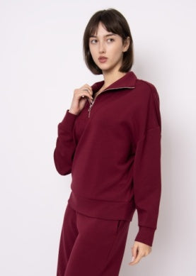 Seanni Soft Half Zip- Oxblood