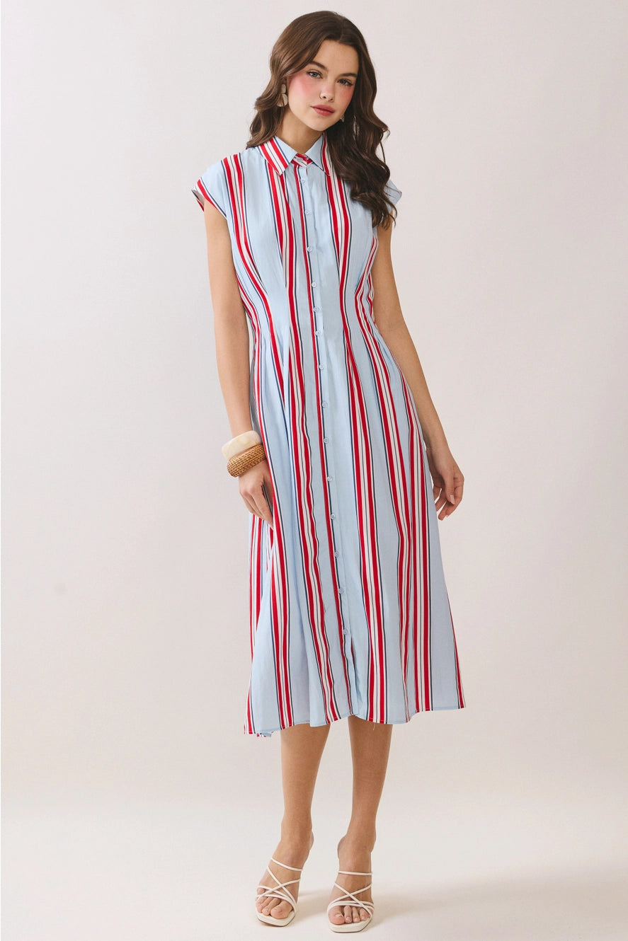 Ella Stripe Americana Dress