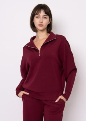Seanni Soft Half Zip- Oxblood