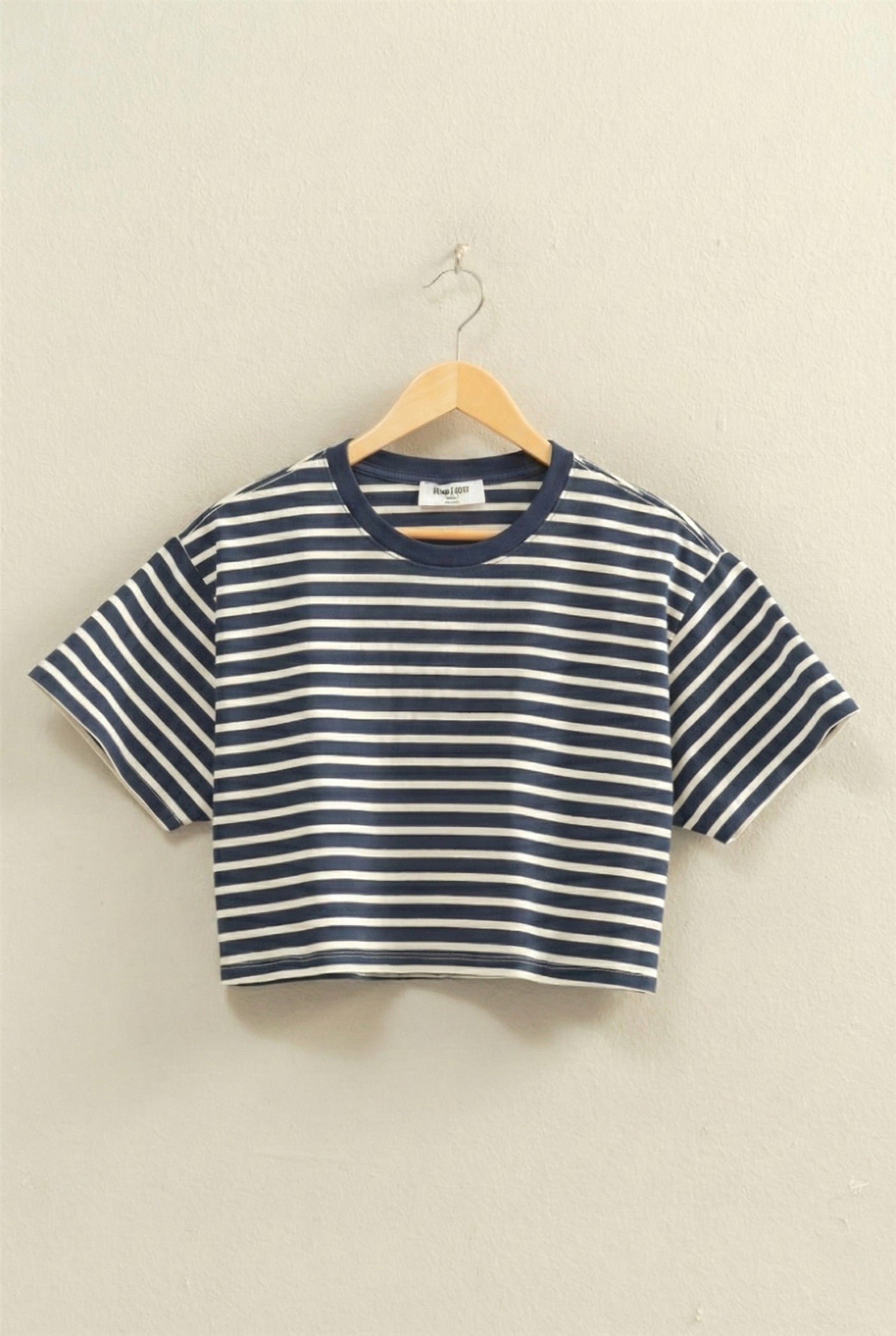 Meredith Boxy Tee- Navy