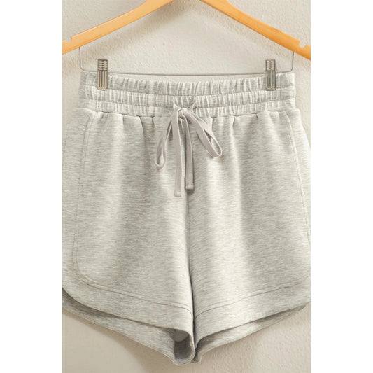 Amber Scuba Sweat Short- Heather Gray