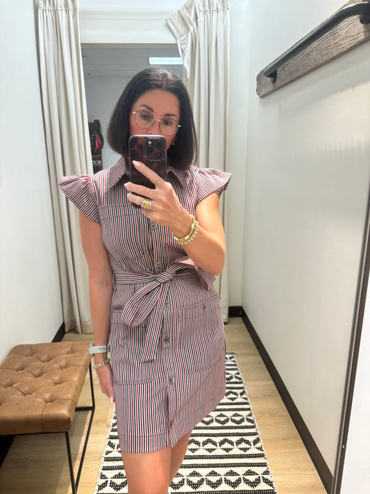 Mallory Stripe Button Down Dress