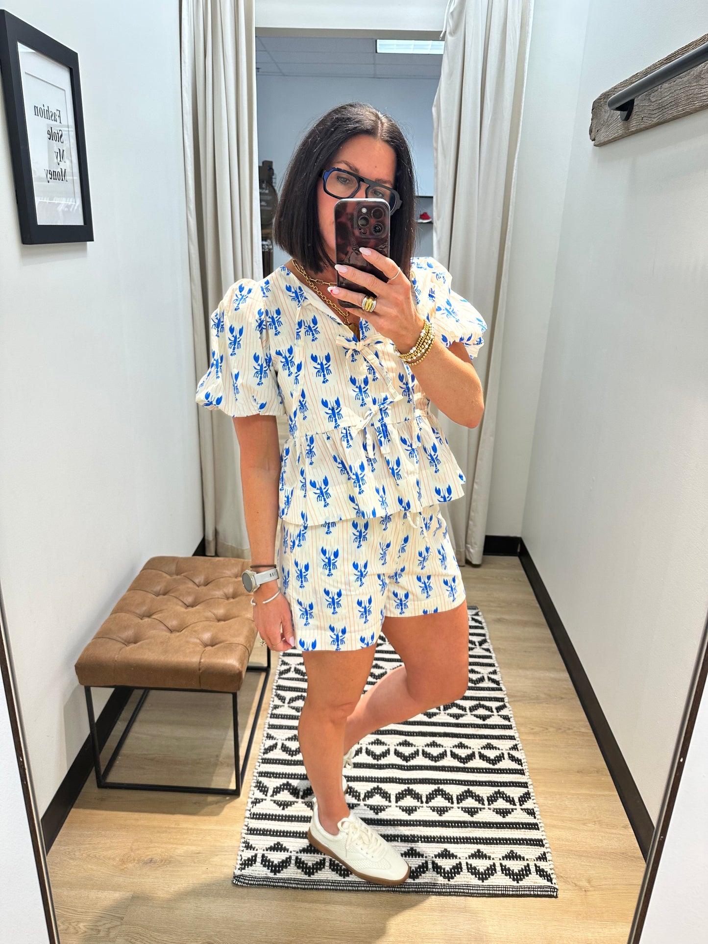 Lobster Tie Front Top & Short Set