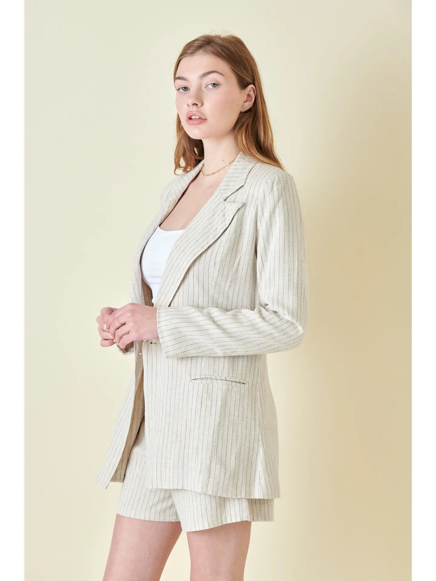 Cameron Striped Linen Blazer