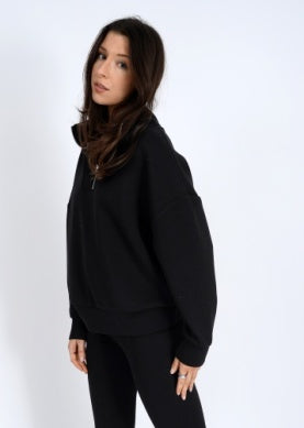 Seanni Soft Half Zip- Black