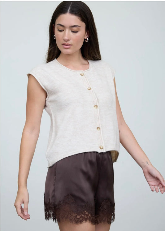 Blair Knit Vest- Oatmeal