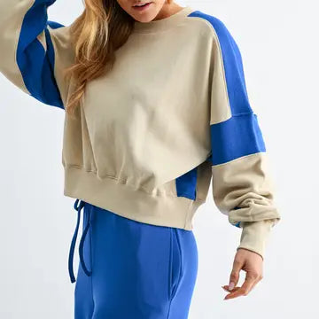 Contrast Cropped Sweatshirt