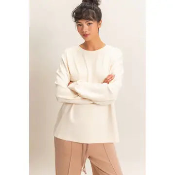 Averie Oversized Top- Cream