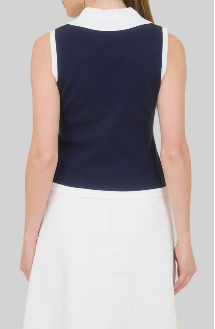 Sonia Sleeveless Button-up Top