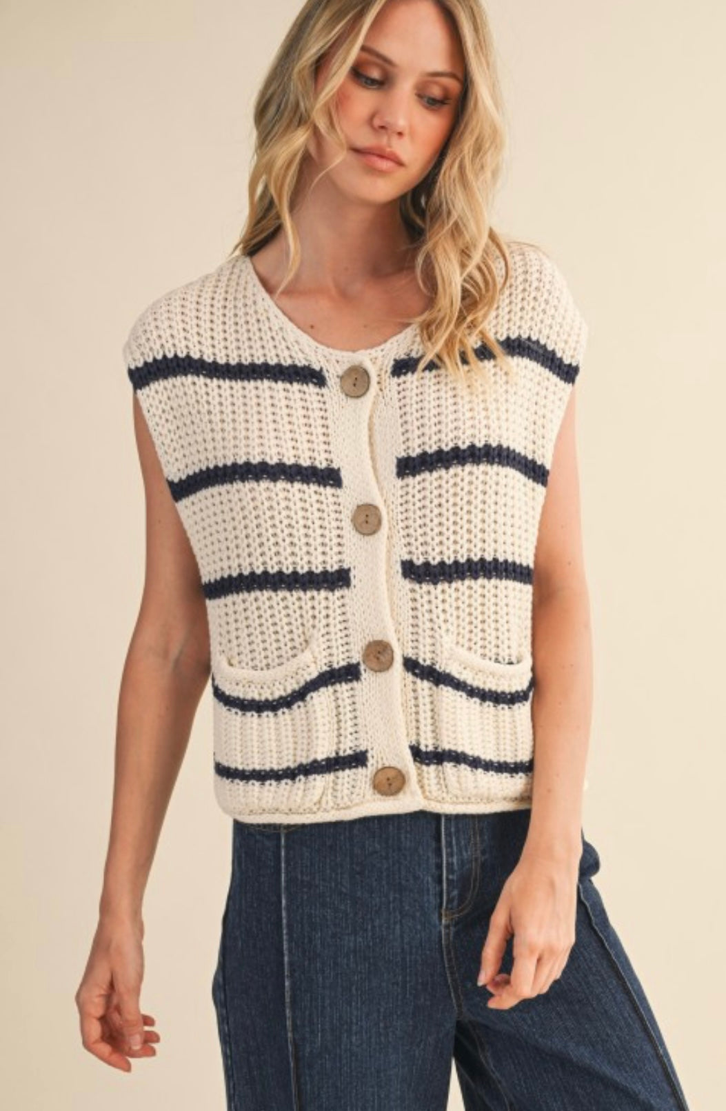 Lenny Sweater Vest- Ivory