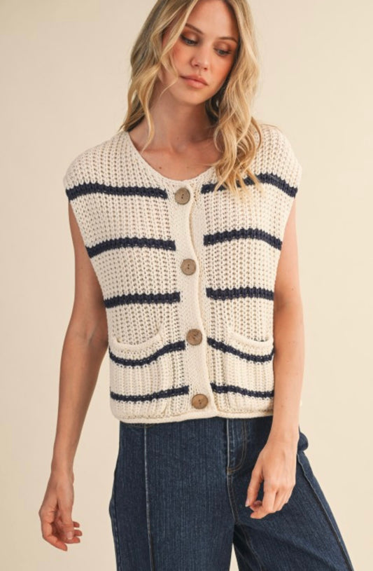 Lenny Sweater Vest- Ivory