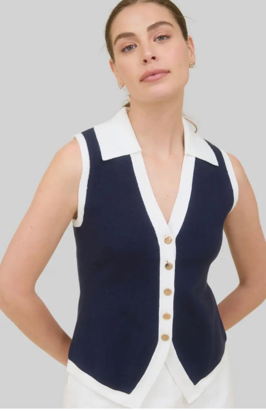 Sonia Sleeveless Button-up Top