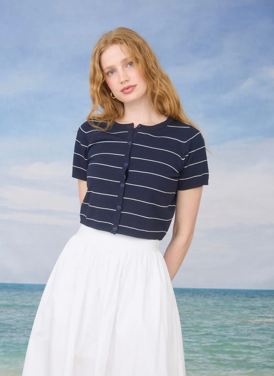 Emmie Cardigan Top- Navy