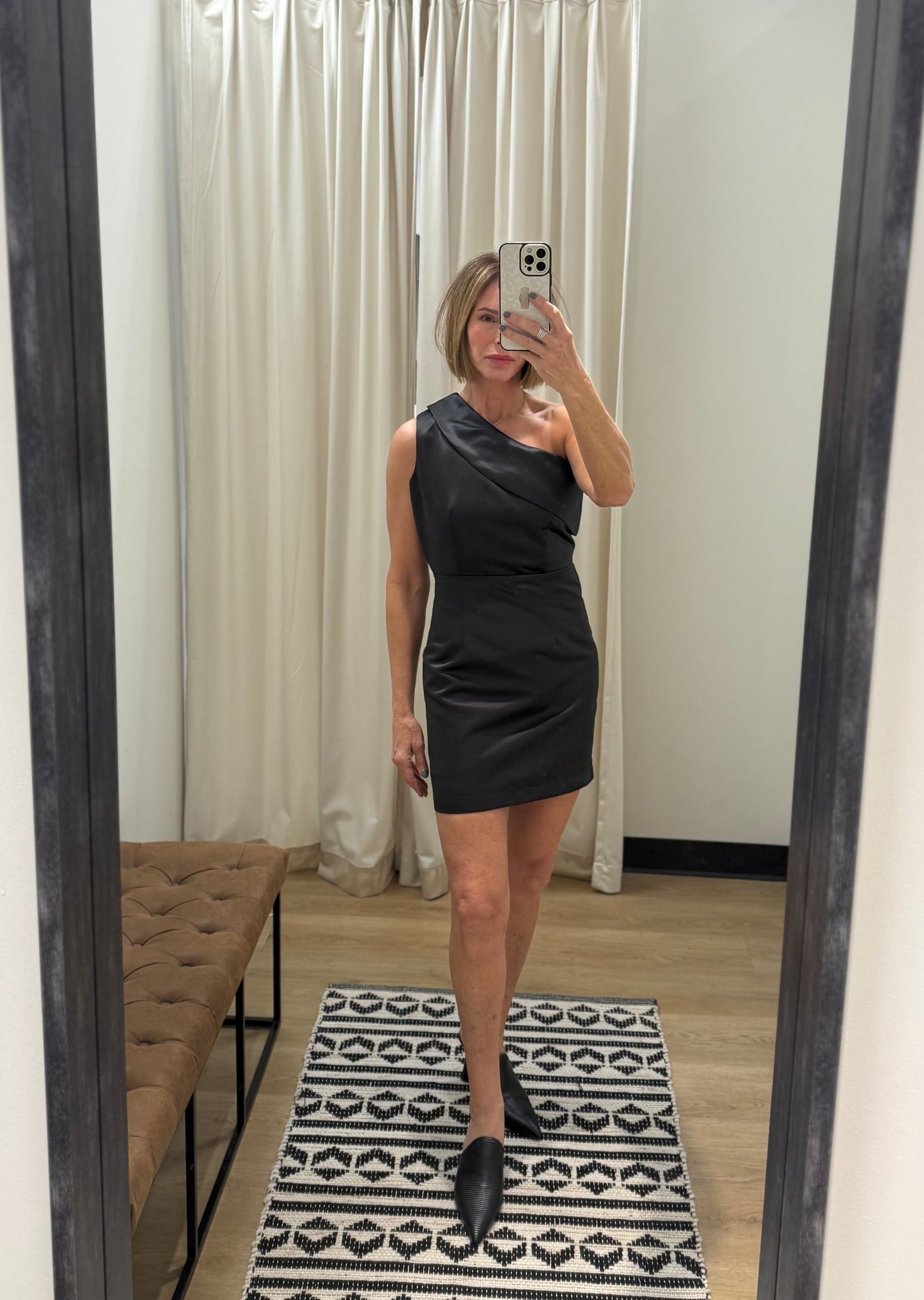 Reagan One Shoulder Dress- Black