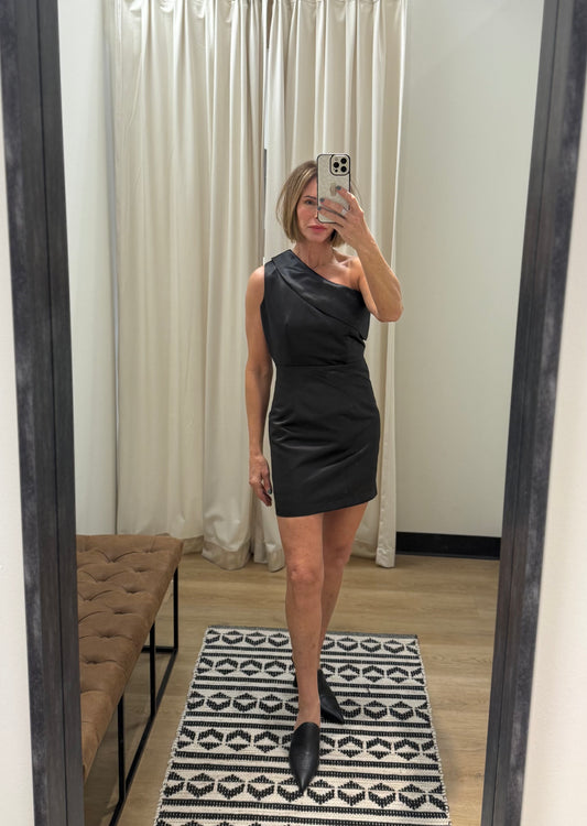 Reagan One Shoulder Dress- Black