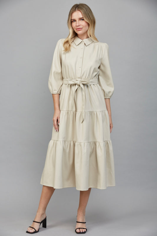 Milena Midi Dress- Ecru