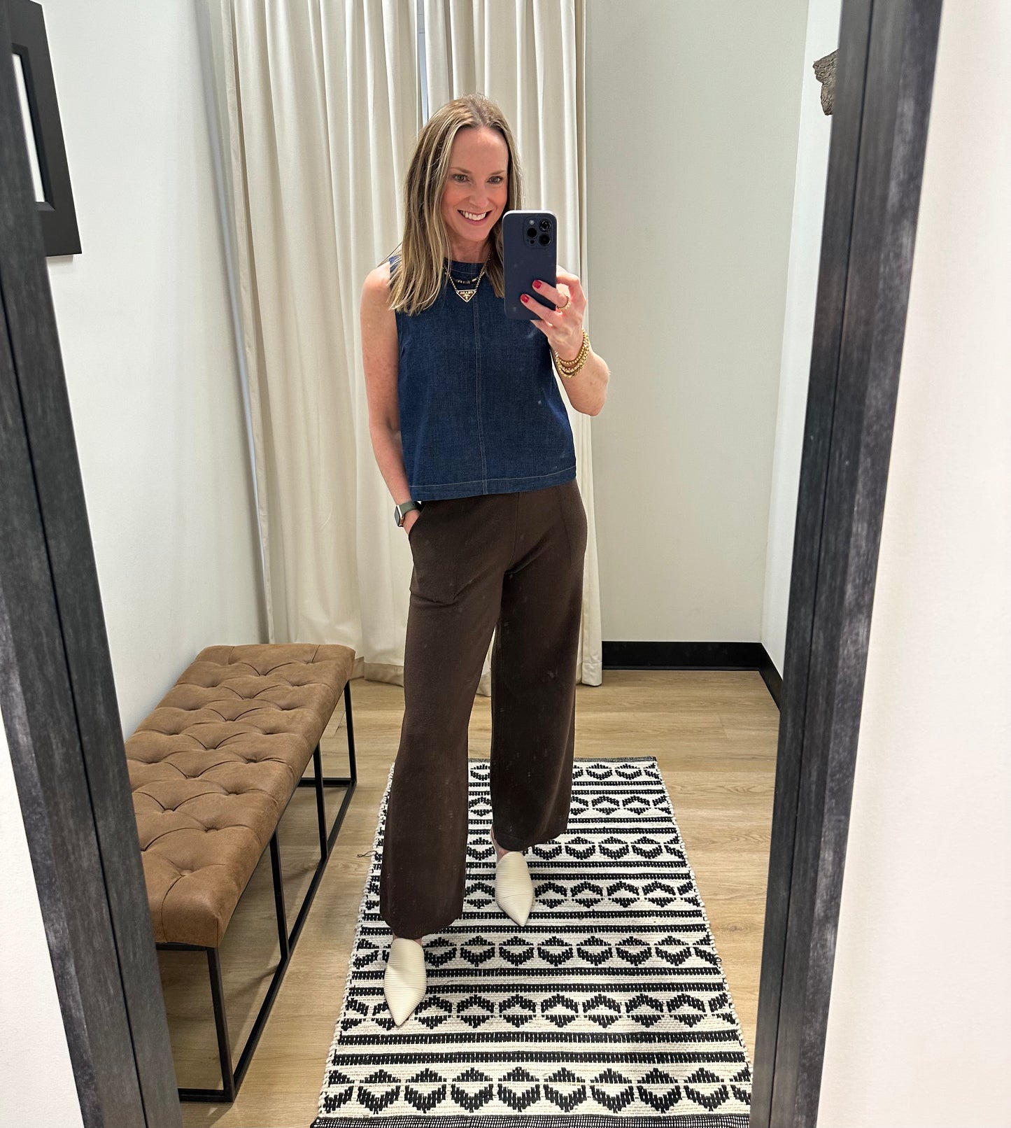 Macy Sleeveless Denim Top