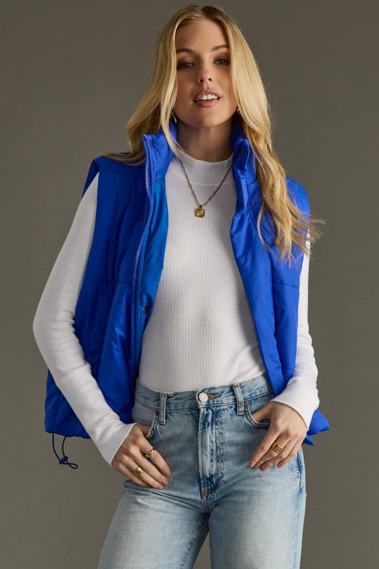 Ava Puffer Vest- Blue