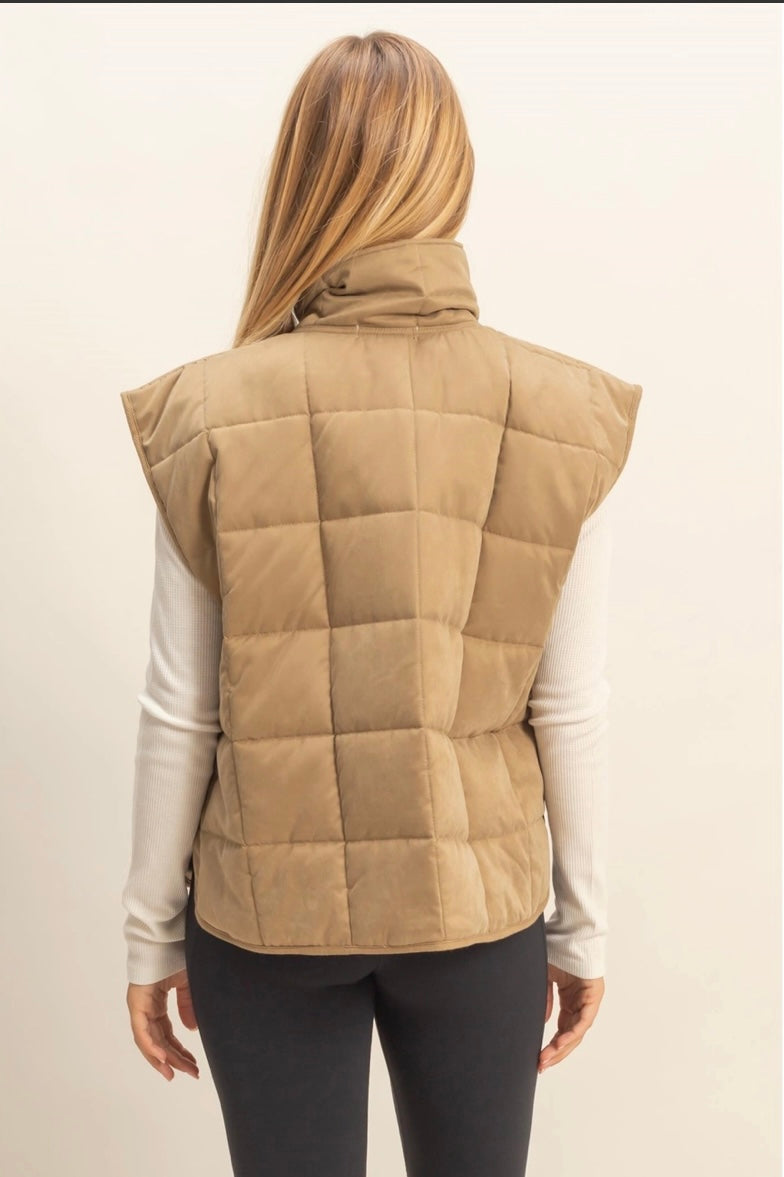 Brinkley Quilted Vest- Olive