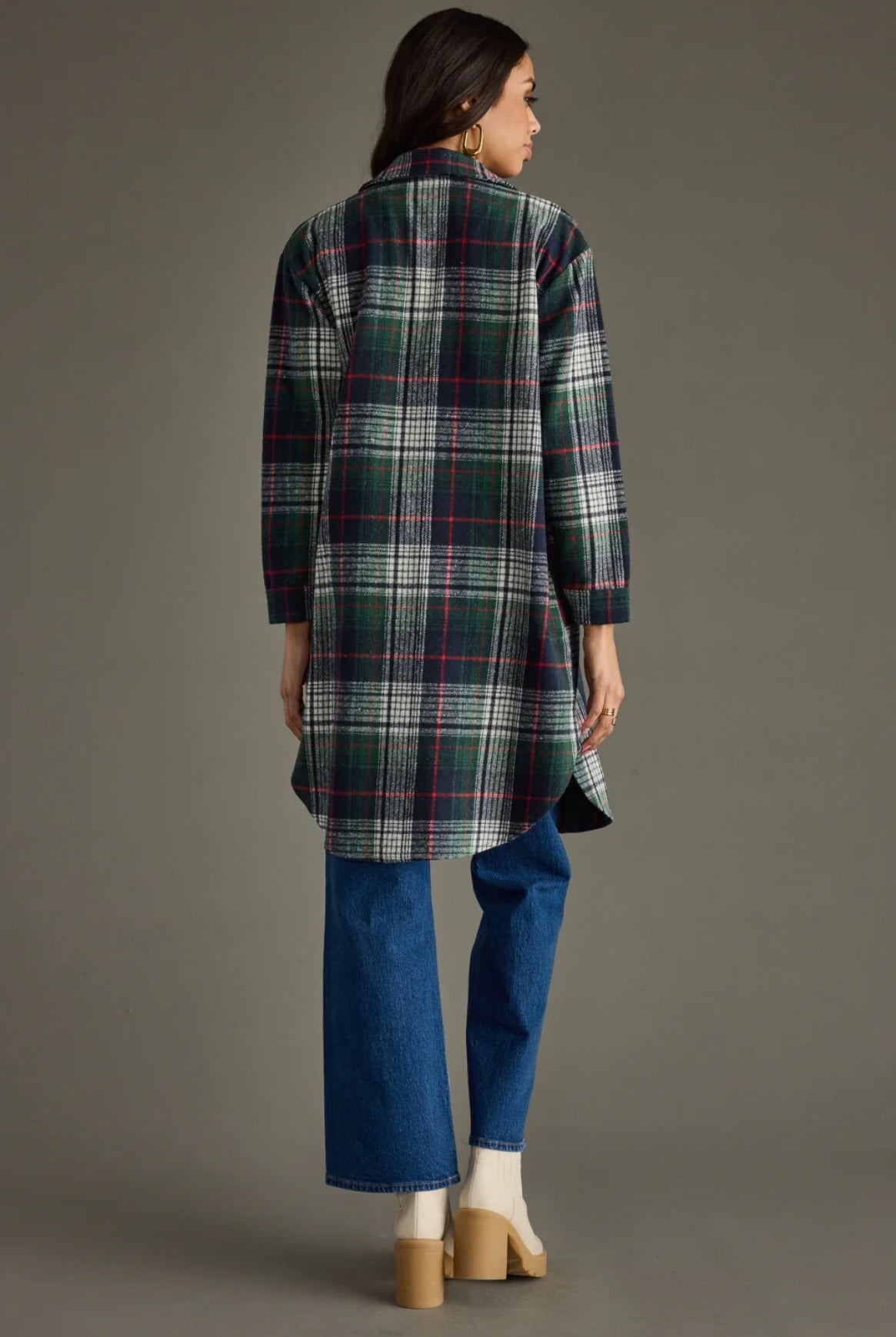 Manchester Plaid Long Flannel-Navy