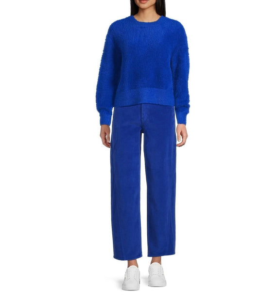 Cobalt Fuzz Crewneck Sweater