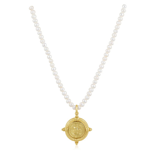 Compass Pearl Necklace
