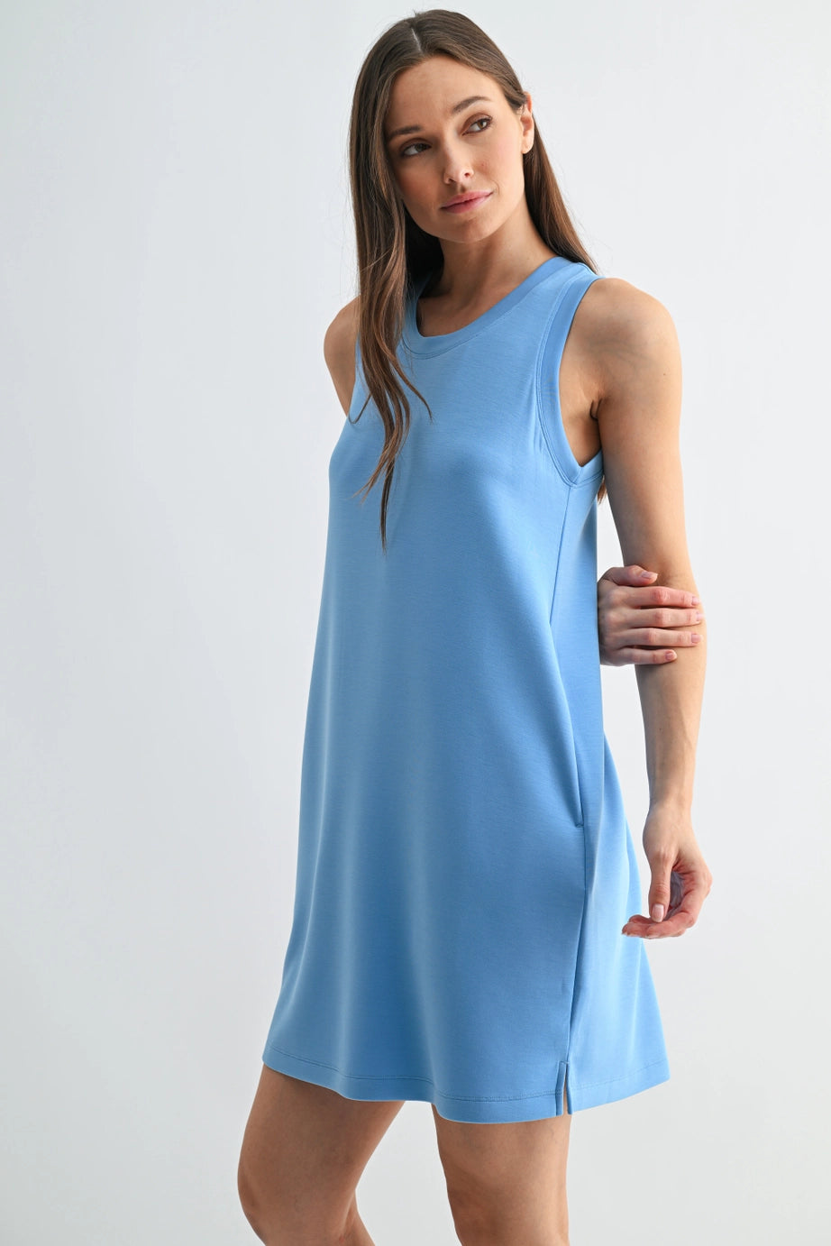 Laguna Scuba Shift Dress- Denim Drift