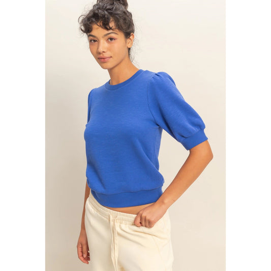 KK Puff Sleeve Top- Blue