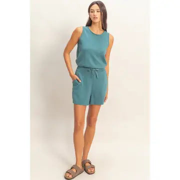 Farrah Romper- Dark Teal