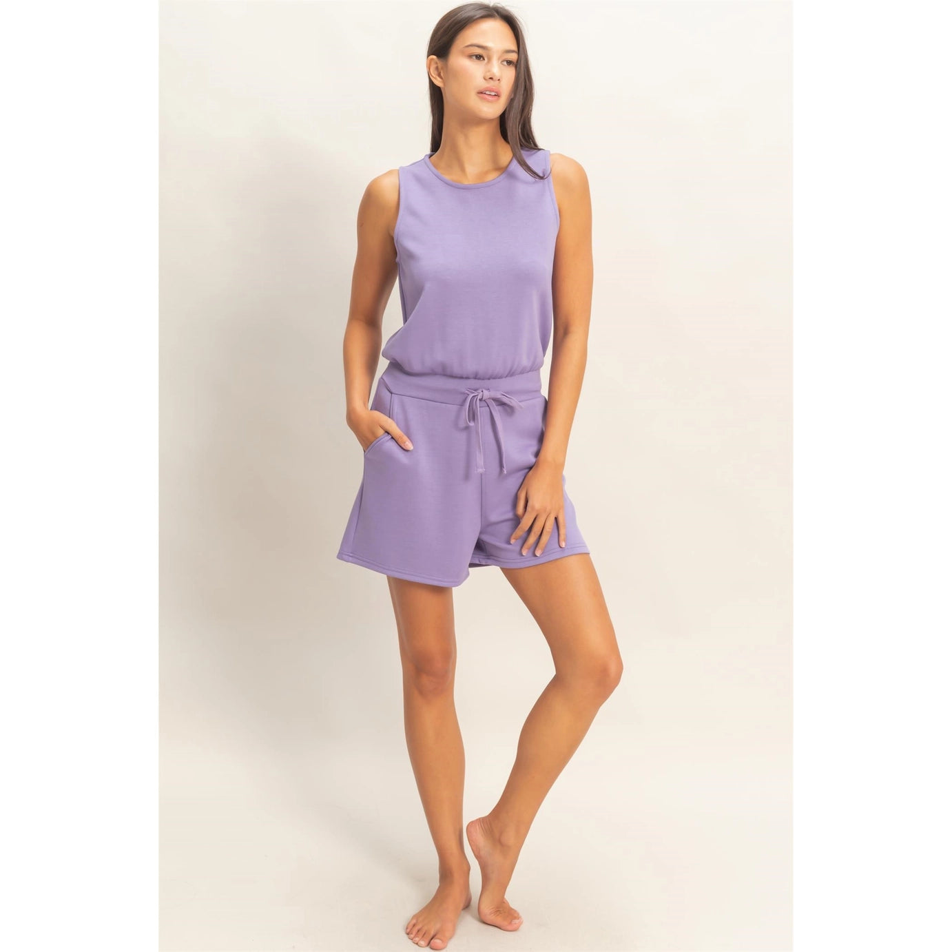 Farrah Romper- Dusty Purple