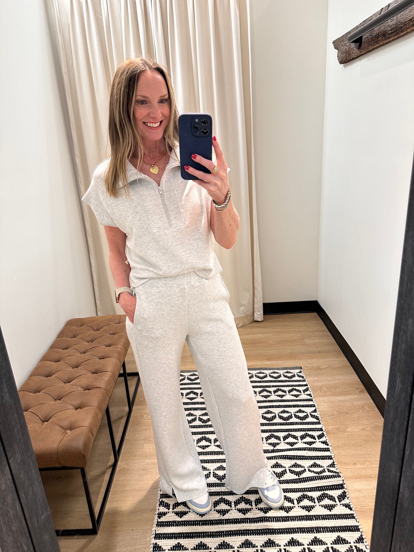 Grey Cloud Short Sleeve Zip