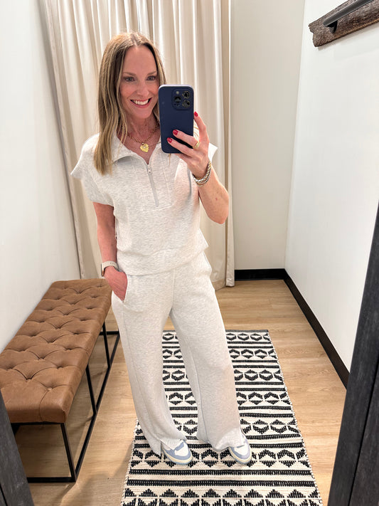 Grey Cloud Short Sleeve Zip