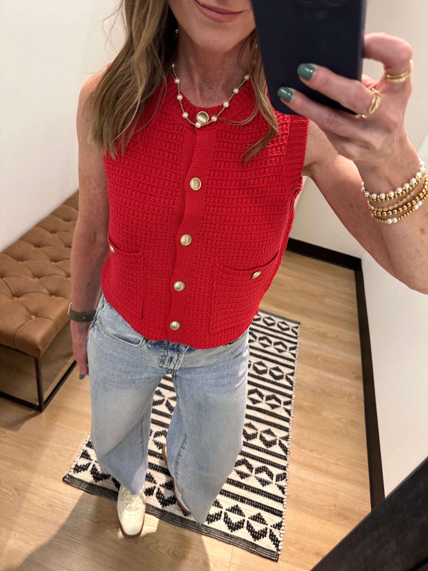 Etta Vest Top- Red