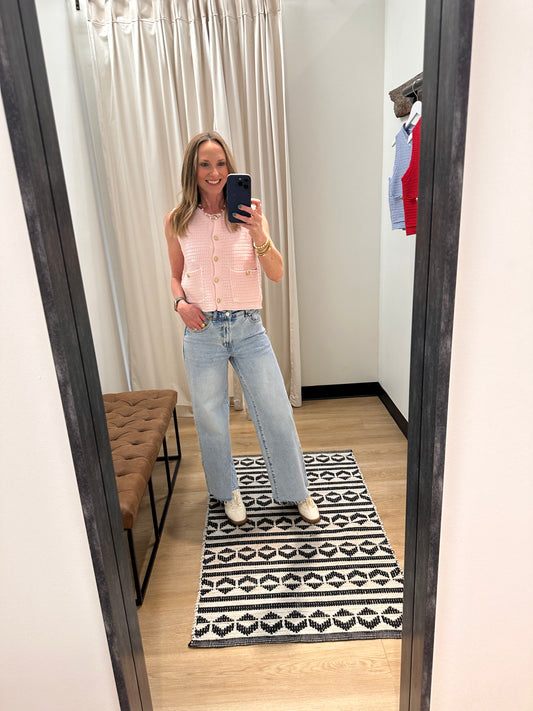 Etta Vest Top- Soft Pink