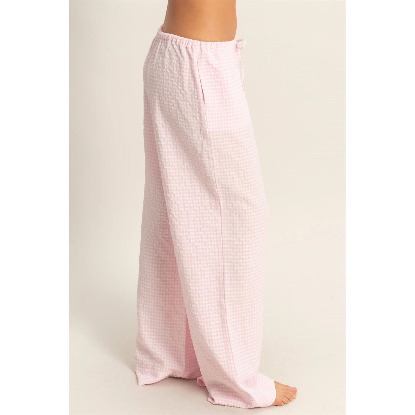 Ellie Gingham Pant- Pink