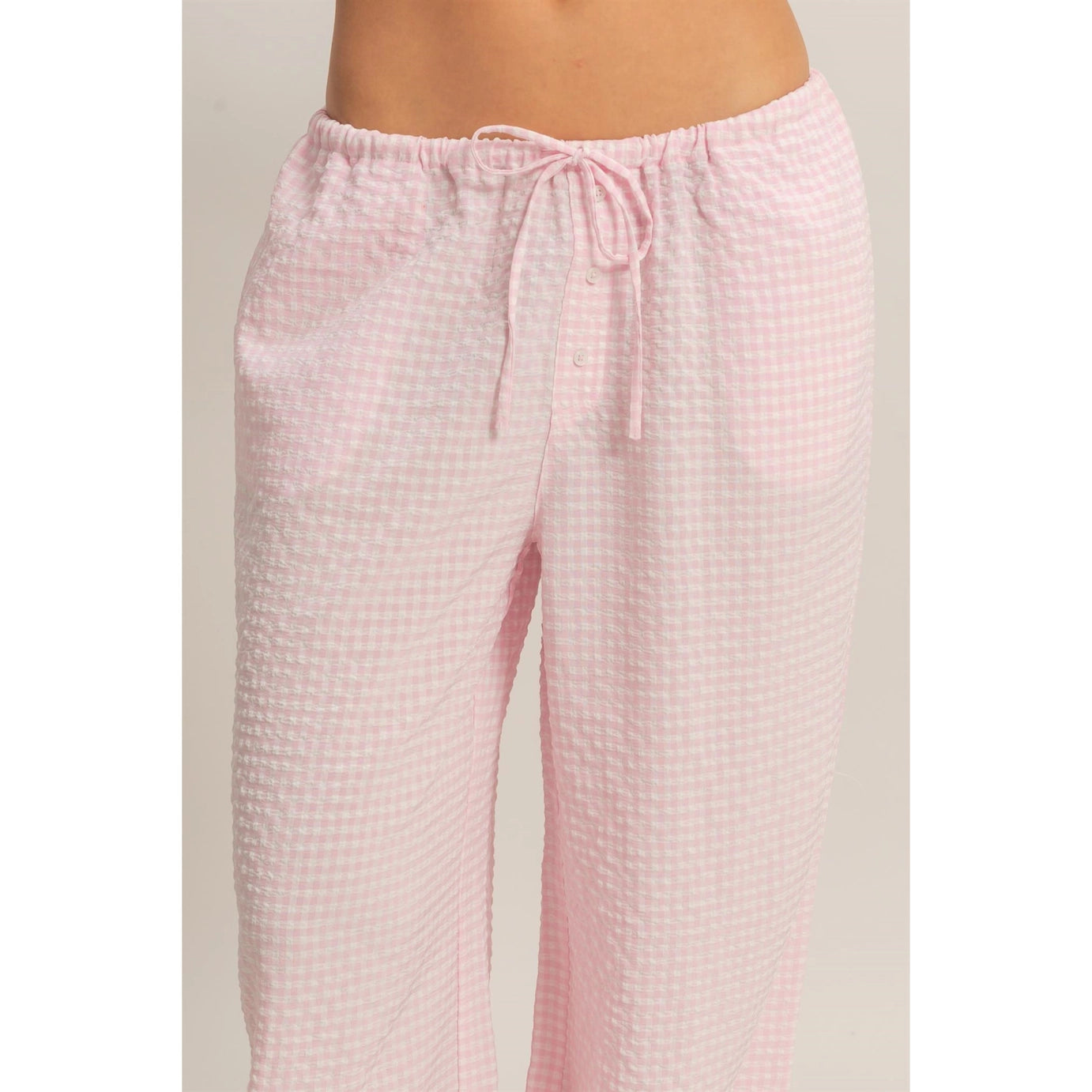 Ellie Gingham Pant- Pink