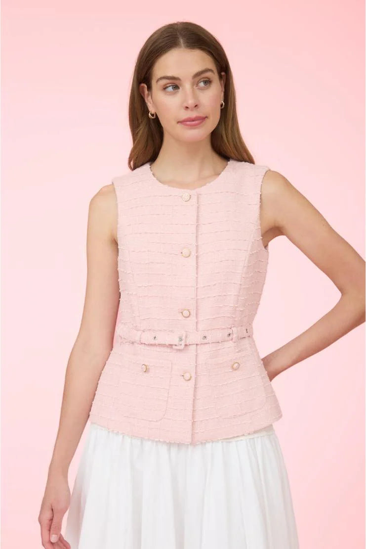 Florence Belted Tweed Vest