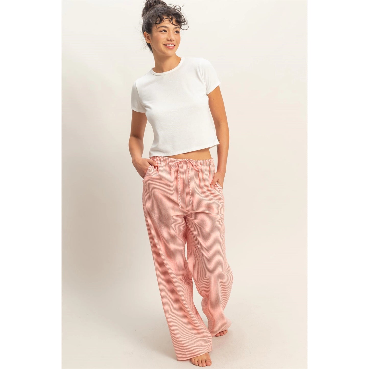 Reece Striped Pant- Red