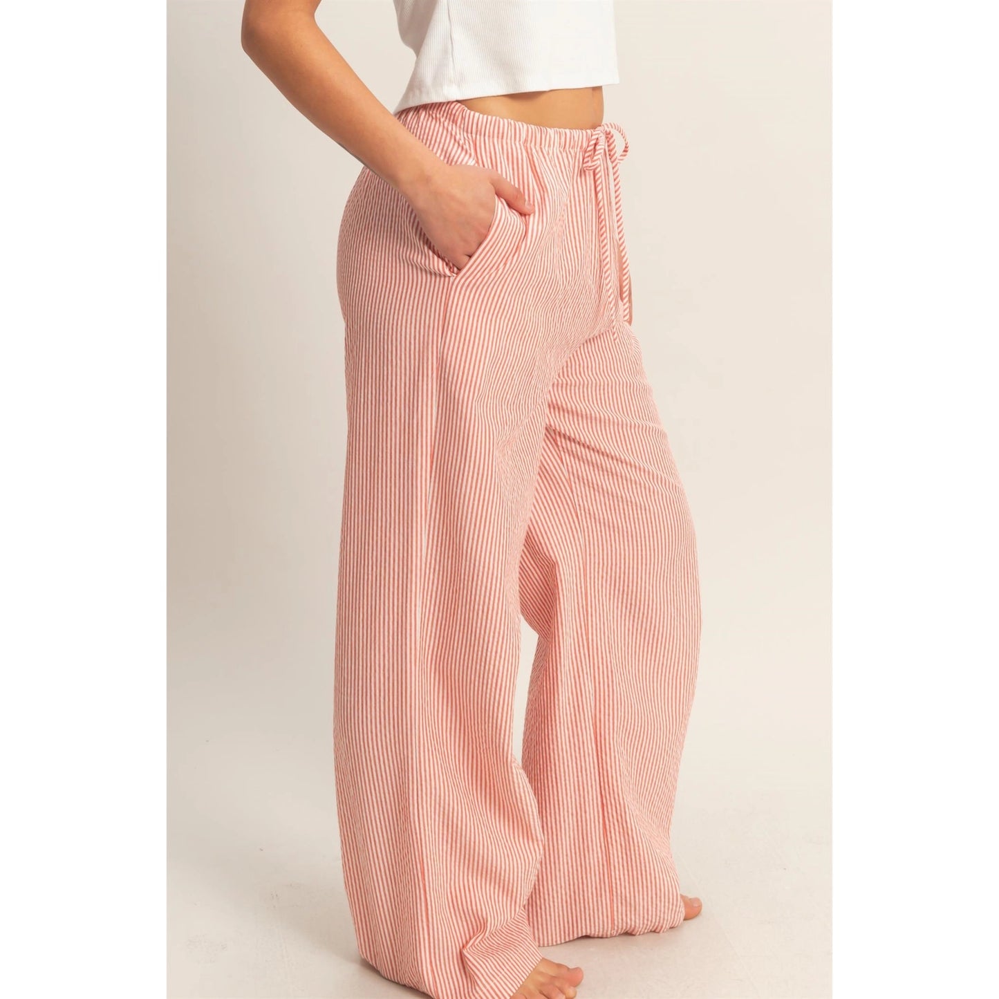 Reece Striped Pant- Red
