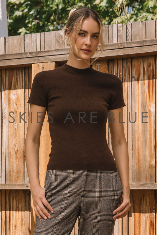 McKenna Short Sleeve Sweater Brown