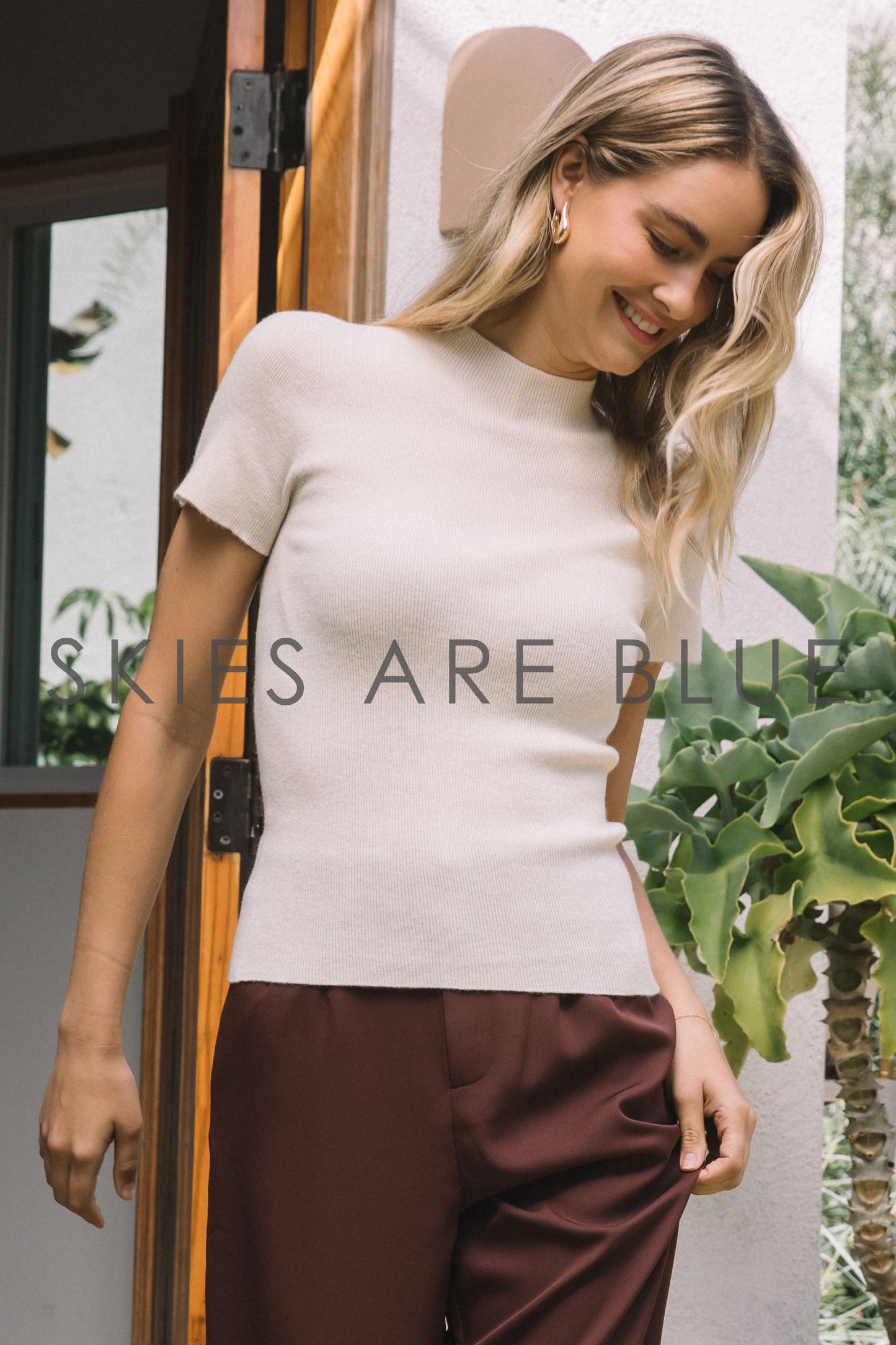 McKenna Short Sleeve Sweater Cream