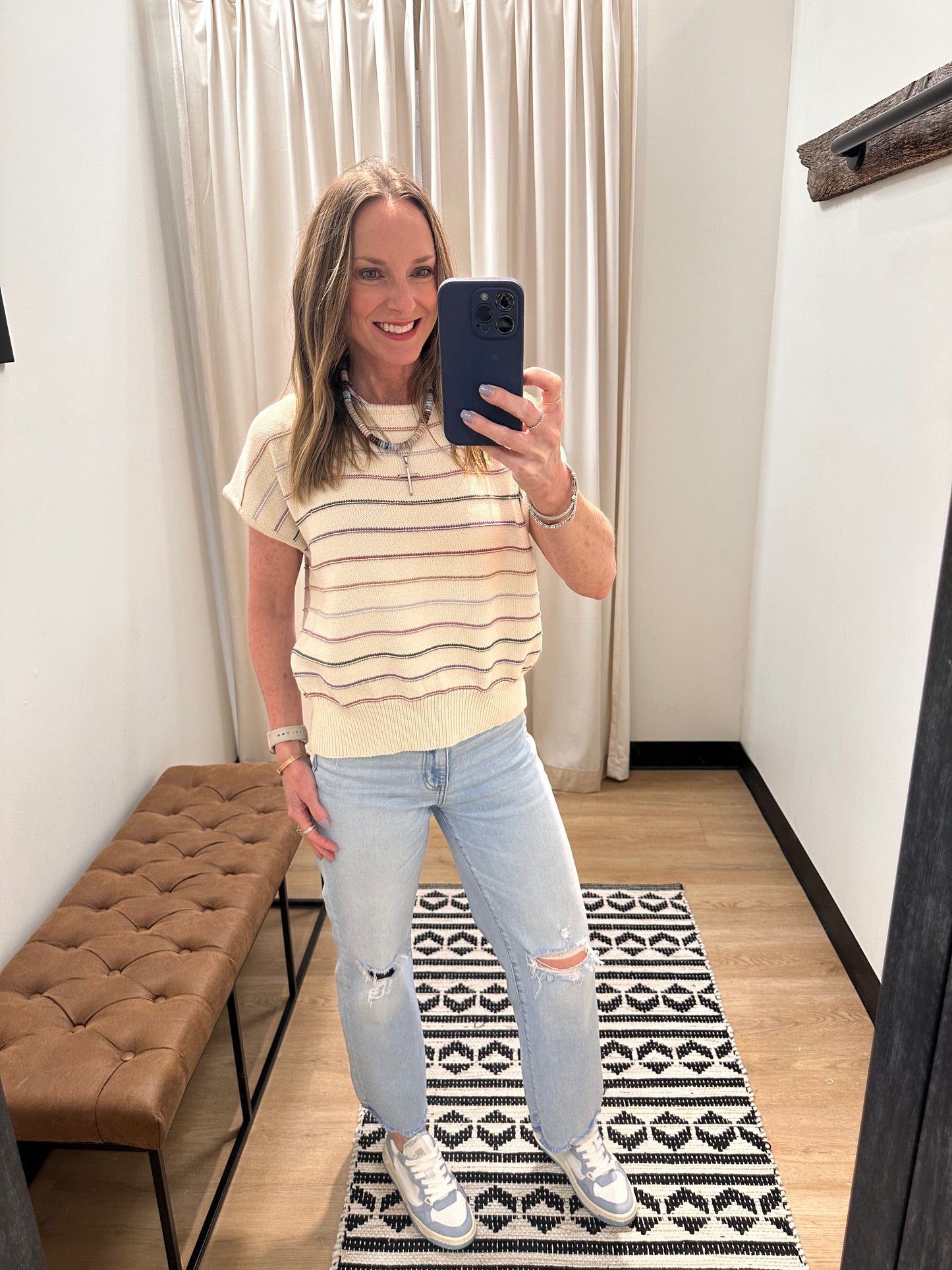 Waverly Striped Top- Lavender Multi